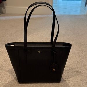 Ralph Lauren Black Saffiano Leather Tote -NWT